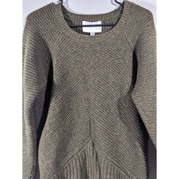 J.O.A Olive Green Wool Blend Thick Long Sleeve Sweater Women Size M - Picture 3 of 6